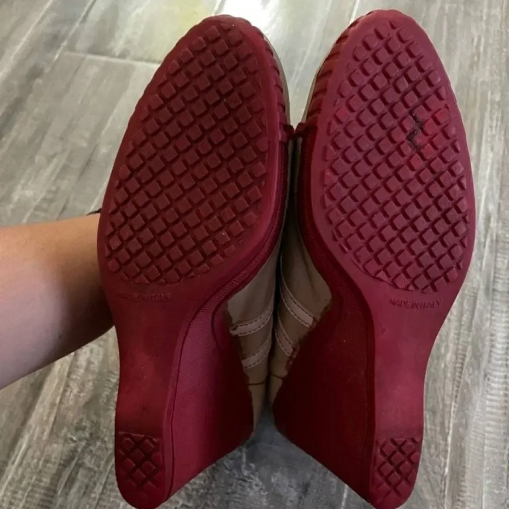 Carber Vintage Italian 1970’s Wedge Sneakers Red‎ and Beige Size 5